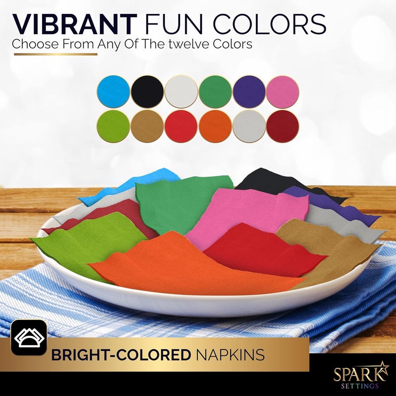 Amcrate 100 Pack White Beverage Napkins, Big Party Pack, 2 Ply, Ideal for Wedding, Party, Birthday, Dinner, Lunch, Cocktails. (5” x 5”) by - Image 2